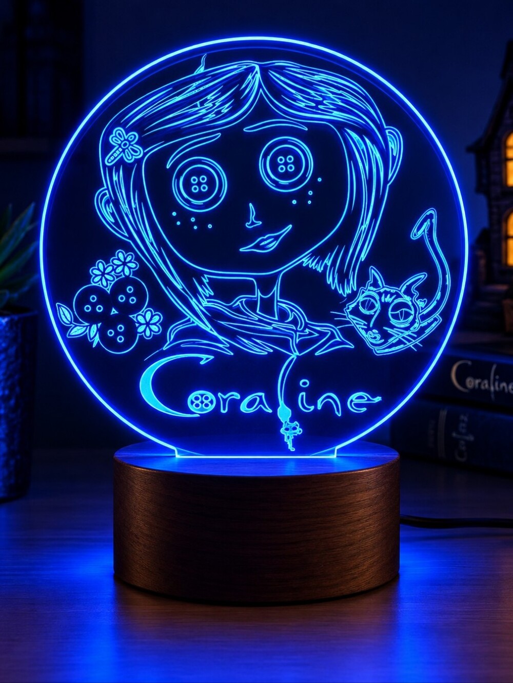 Coraline Halloween Spooky Christmas Desk Lamp